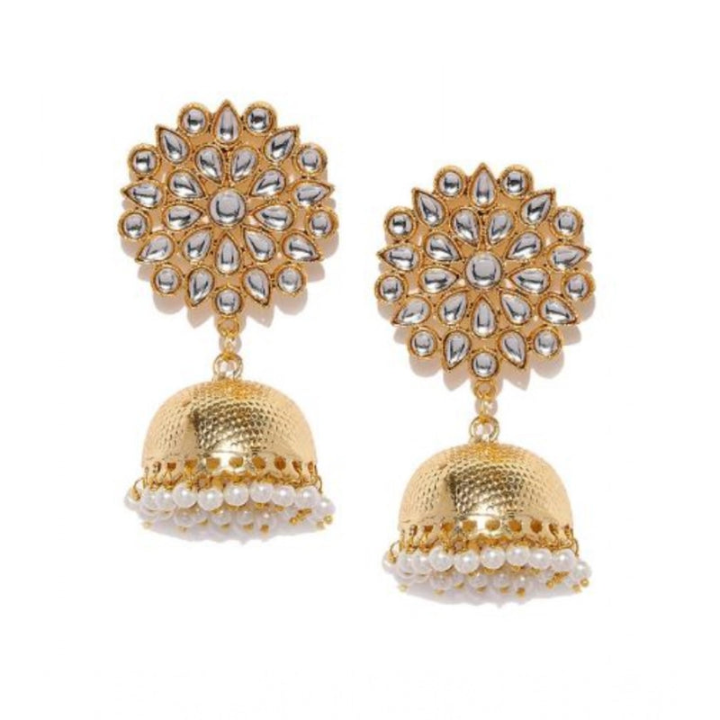 Mayawye Women's Rose Gold Plated Alloy Earrings (White)