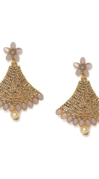 Mayawye Women's Rose Gold Plated Alloy Earrings (Gold)