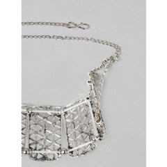 Mayawye Women's Rose Gold Plated Alloy Choker (Silver)