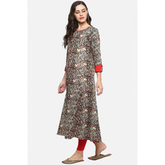 Mayawye Women's Casual 3/4 th Sleeve Printed Cotton Kurti (MultiColor)