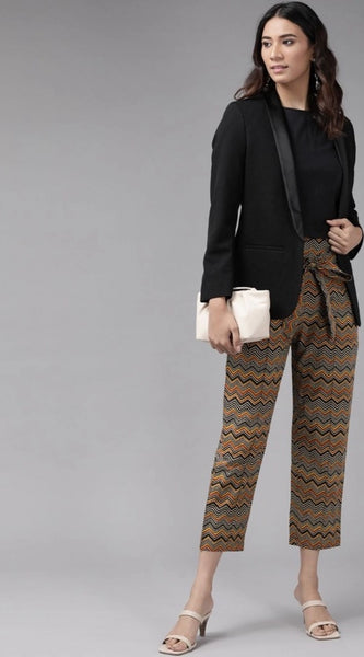 Mayawye Women's Casual Printed Cotton Trouser Pant (MultiColor)
