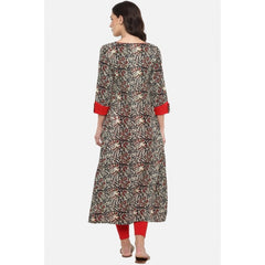 Mayawye Women's Casual 3/4 th Sleeve Printed Cotton Kurti (MultiColor)