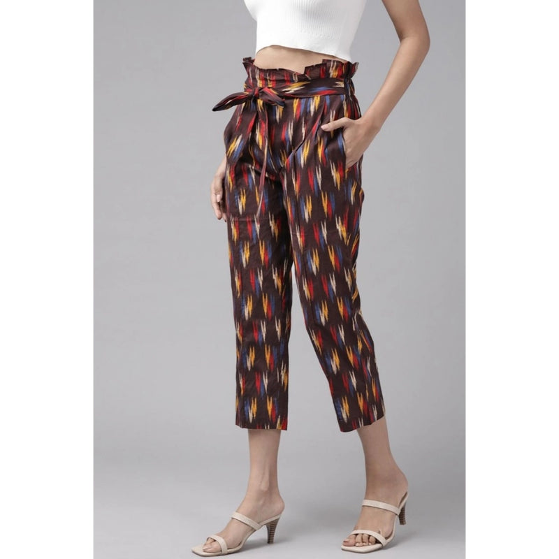 Mayawye Women's Casual Printed Cotton Trouser Pant (MultiColor)