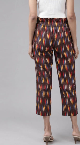 Mayawye Women's Casual Printed Cotton Trouser Pant (MultiColor)