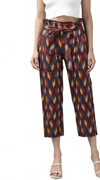 Mayawye Women's Casual Printed Cotton Trouser Pant (MultiColor)