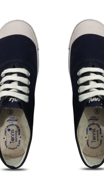 Mayawye Unisex Cotton School Shoe Lace-Up (Navyblue)