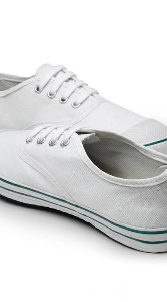 Mayawye Unisex Cotton School Shoe Lace-Up (White)