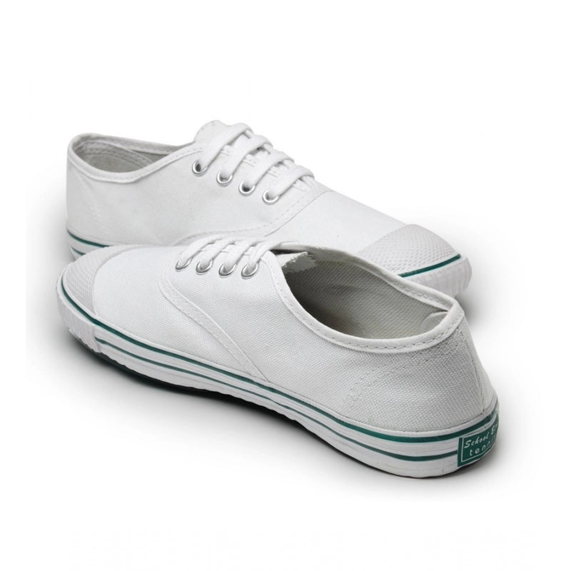 Mayawye Unisex Cotton School Shoe Lace-Up (White)