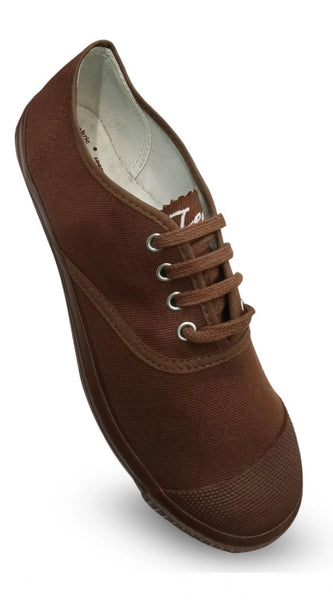 Mayawye Unisex Cotton School Shoe Lace-Up (Brown)