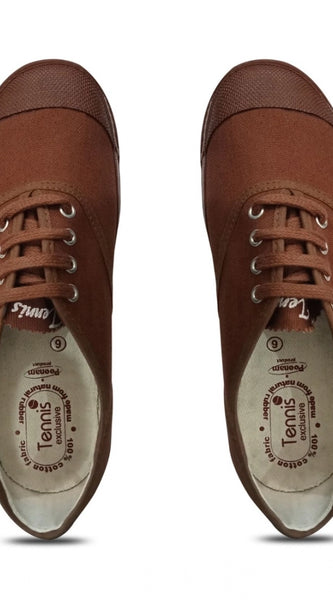 Mayawye Unisex Cotton School Shoe Lace-Up (Brown)