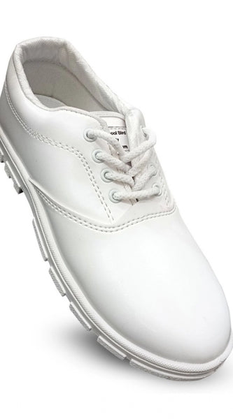Mayawye Boy's Rexine School Shoe Lace-Up (White)