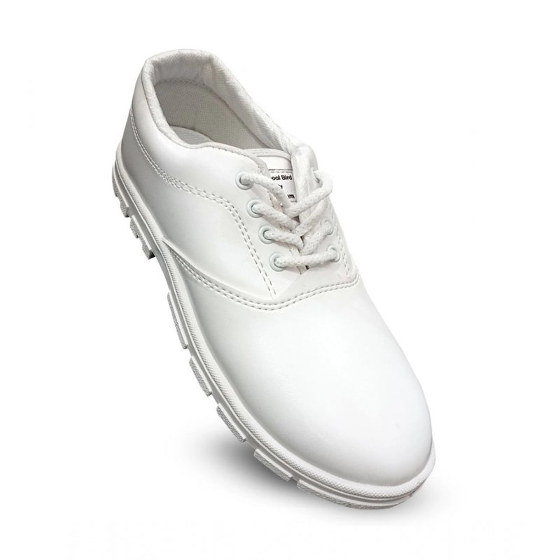 Mayawye Boy's Rexine School Shoe Lace-Up (White)