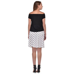 Mayawye Women's Cotton Blend Solid Short Sleeves Dress (Black)