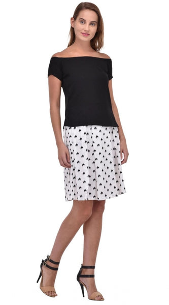 Mayawye Women's Cotton Blend Solid Short Sleeves Dress (Black)