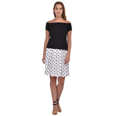 Mayawye Women's Cotton Blend Solid Short Sleeves Dress (Black)