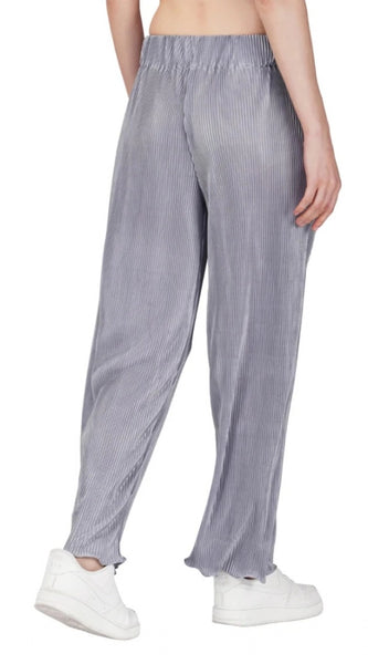 Mayawye Women's Casual Cotton Blend Striped Bottomwear (Grey)