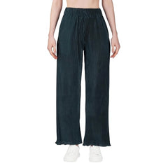 Mayawye Women's Casual Cotton Blend Striped Bottomwear (Blue)