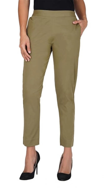 Mayawye Women's Casual Cotton Lycra Solid Trouser Pants (Green)
