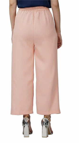 Mayawye Women's Casual Cotton Solid Pants (Pink)