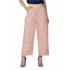 Mayawye Women's Casual Cotton Solid Pants (Pink)