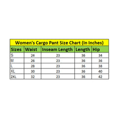 Mayawye Women's Casual Cotton Solid Cargo Pants (Black)