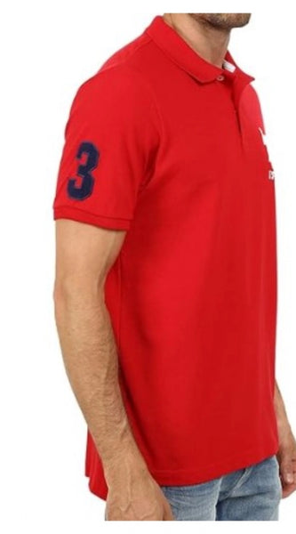 Mayawye Men's Casual Half sleeve Solid Cotton Polo Neck T-shirt (Red)