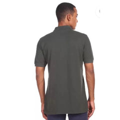 Mayawye Men's Casual Half sleeve Solid Cotton Polo Neck T-shirt (Dark Grey)