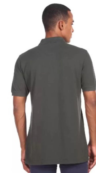 Mayawye Men's Casual Half sleeve Solid Cotton Polo Neck T-shirt (Dark Grey)