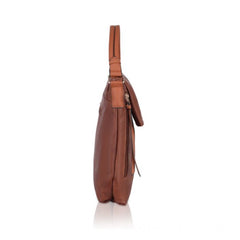 Mayawye Women's Faux Leather Solid Sling Bag (Brown)