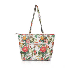 Mayawye Women's Faux Leather Printed Tote Bag (White Orang)
