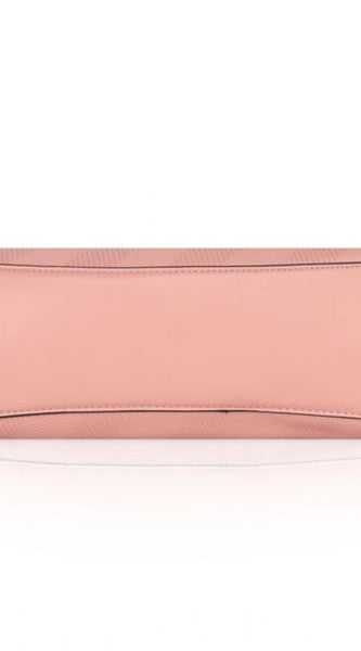 Mayawye Women's Faux Leather Textured Adjustable Long Belt Handbag (Pink)