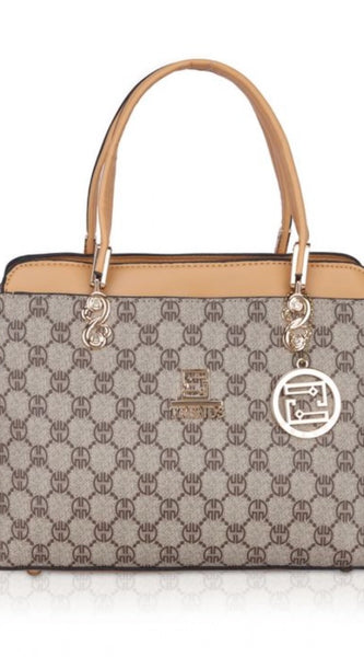 Mayawye Women's Faux Leather Printed Handbag (Camel)