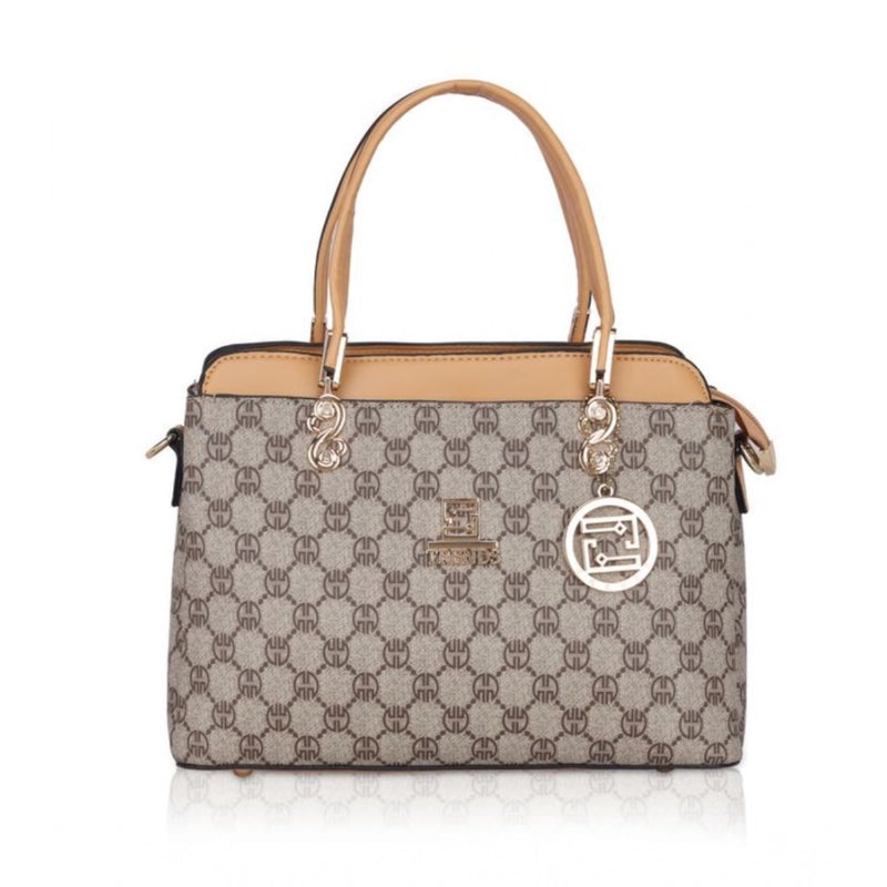 Mayawye Women's Faux Leather Printed Handbag (Camel)
