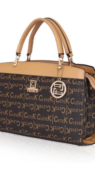 Mayawye Women's Faux Leather Printed Handbag (Camel)