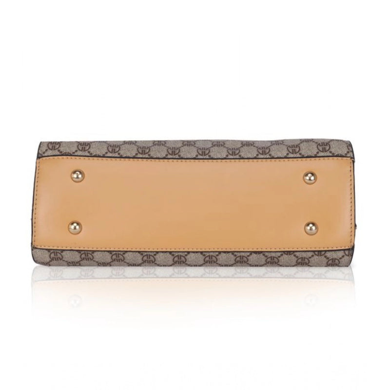 Mayawye Women's Faux Leather Printed Handbag (Camel)