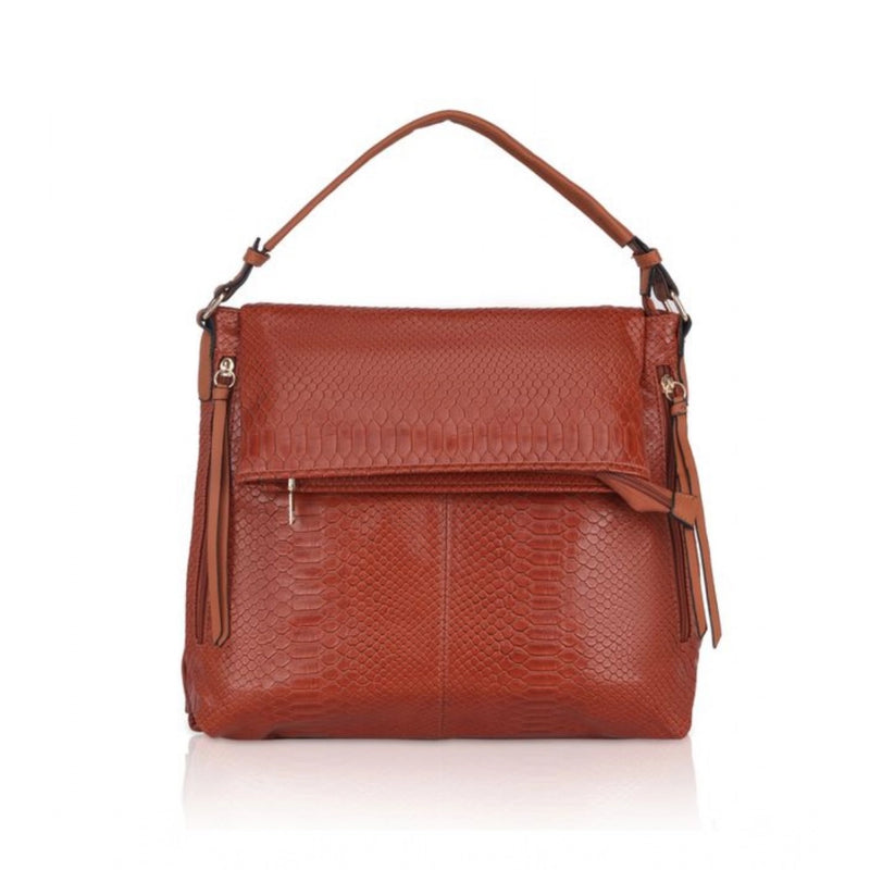 Mayawye Women's Faux Leather Textured Sling Bag (Brown )