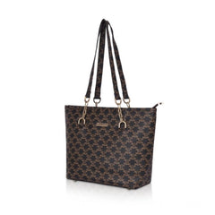 Mayawye Women's Faux Leather Printed Tote Bag (Brown)