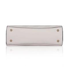 Mayawye Women's Faux Leather Textured Adjustable Long Belt Handbag (White)