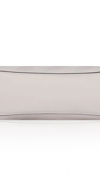 Mayawye Women's Faux Leather Textured Adjustable Long Belt Handbag (White)