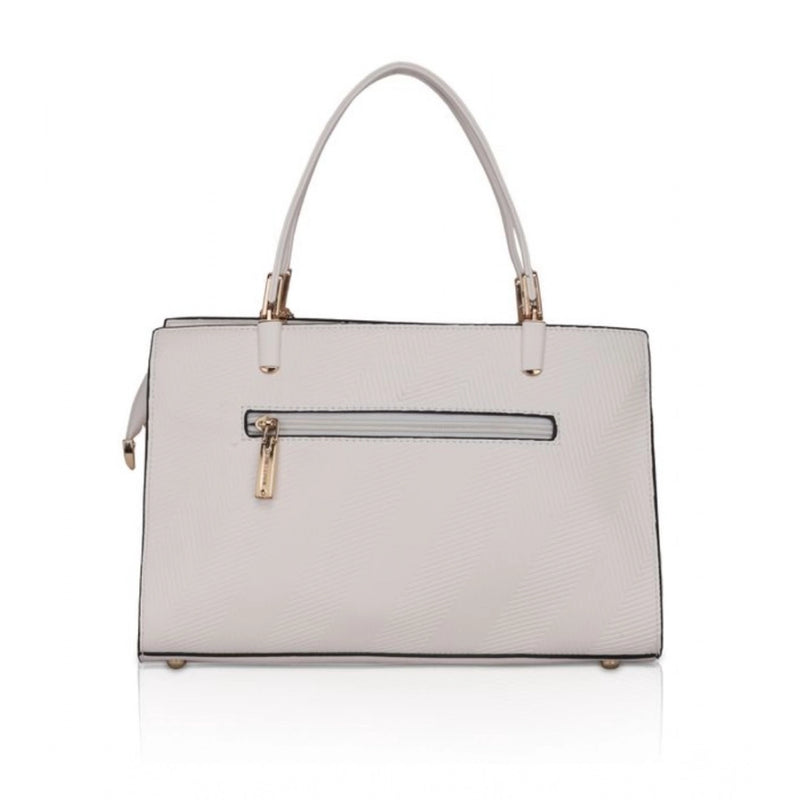 Mayawye Women's Faux Leather Textured Adjustable Long Belt Handbag (White)