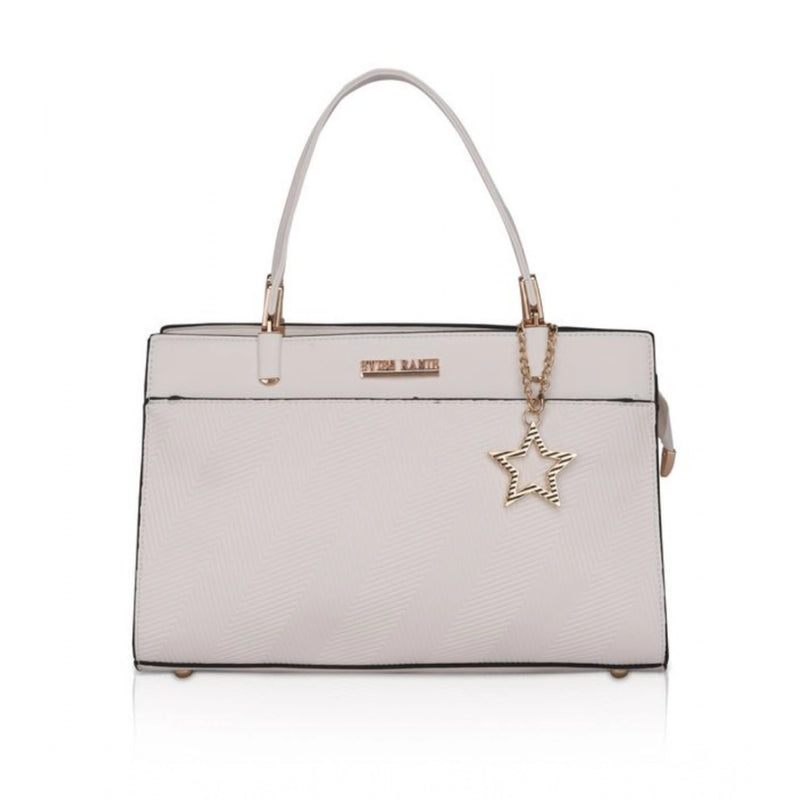 Mayawye Women's Faux Leather Textured Adjustable Long Belt Handbag (White)