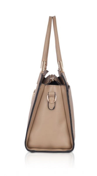Mayawye Women's Faux Leather Textured Adjustable Long Belt Handbag (Khaki)