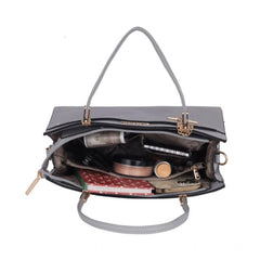 Mayawye Women's Faux Leather Textured Adjustable Long Belt Handbag (Grey)