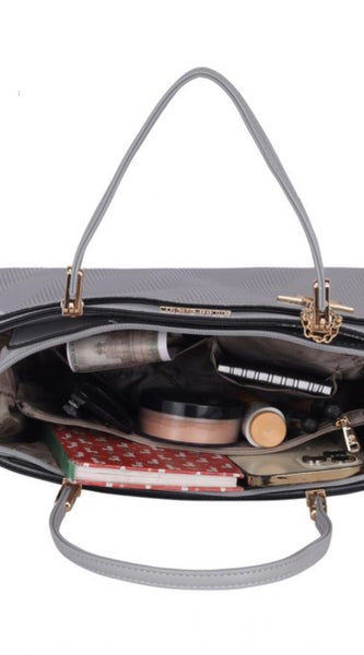 Mayawye Women's Faux Leather Textured Adjustable Long Belt Handbag (Grey)
