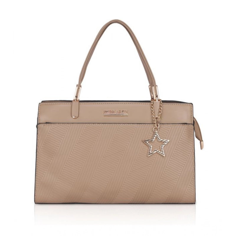 Mayawye Women's Faux Leather Textured Adjustable Long Belt Handbag (Khaki)