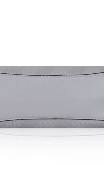 Mayawye Women's Faux Leather Textured Adjustable Long Belt Handbag (Grey)
