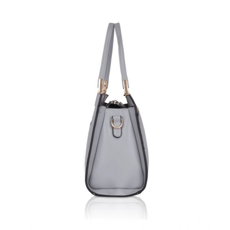 Mayawye Women's Faux Leather Textured Adjustable Long Belt Handbag (Grey)
