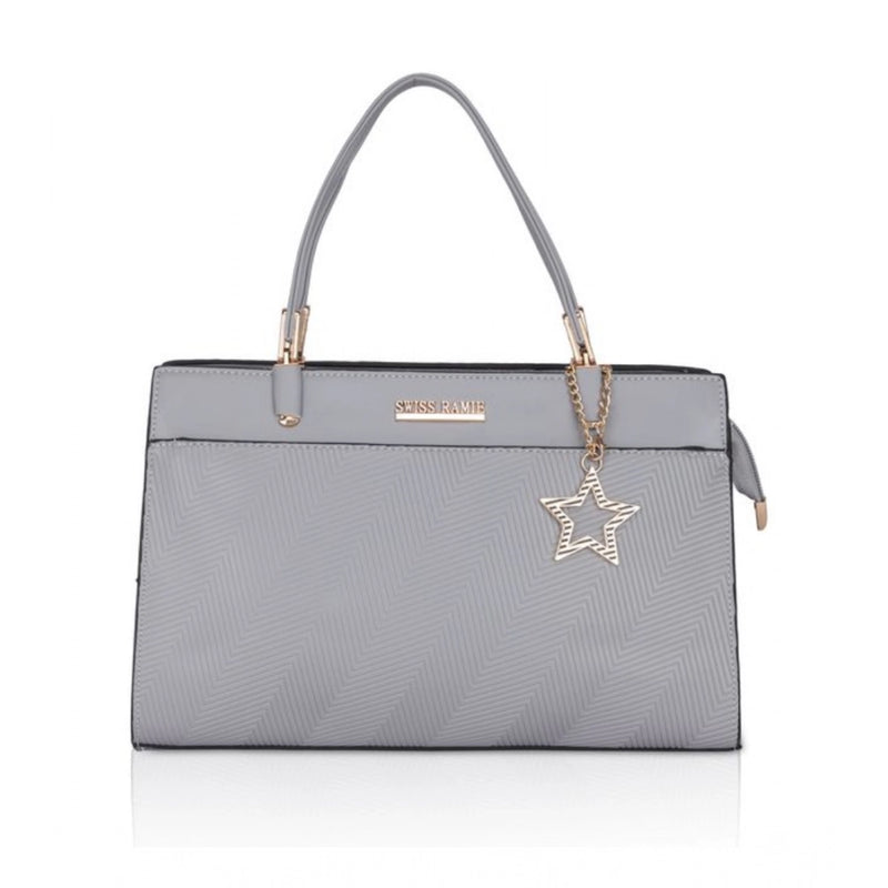 Mayawye Women's Faux Leather Textured Adjustable Long Belt Handbag (Grey)