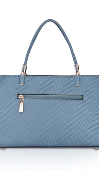 Mayawye Women's Faux Leather Textured Adjustable Long Belt Handbag (Blue)