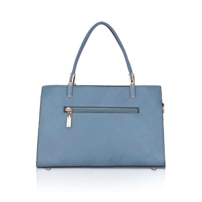 Mayawye Women's Faux Leather Textured Adjustable Long Belt Handbag (Blue)